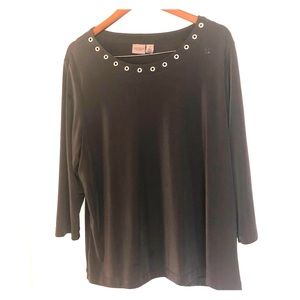 Chico’s Travelers Women’s Dark Gray Top Size 3